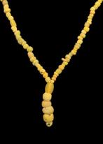 Oud-Romeins Geel Glas Kralenketting (Zonder Minimumprijs), Antiek en Kunst
