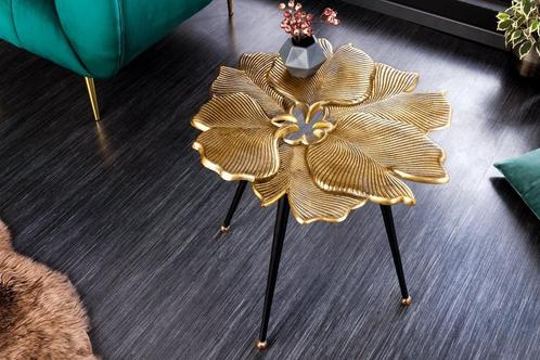 Decoratieve bijzettafel GINKGO LEAFS 60cm goud handgemaakt, Huis en Inrichting, Tafels | Salontafels, Ophalen of Verzenden