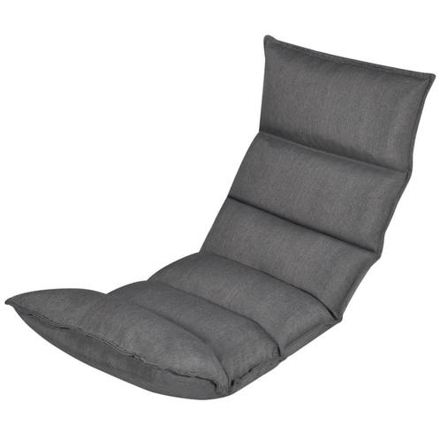 vidaXL Zitkussen voor op de vloer inklapbaar stof grijs, Huis en Inrichting, Stoelen, Grijs, Nieuw, Verzenden
