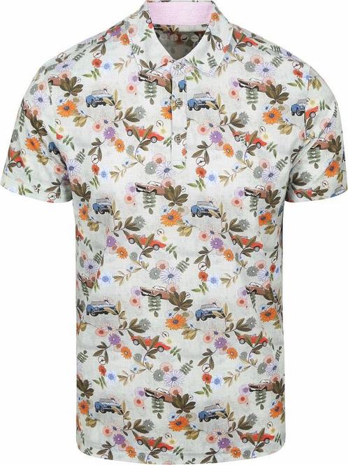 R2 Polo Japanese Knitted Flower Print maat 3XL Heren, Kleding | Heren, Polo's, Nieuw, Overige maten, Verzenden
