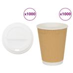 vidaXL Papieren koffiekopjes met deksel 1000 st 16oz 400 ml, Huis en Inrichting, Keuken | Servies, Verzenden, Nieuw