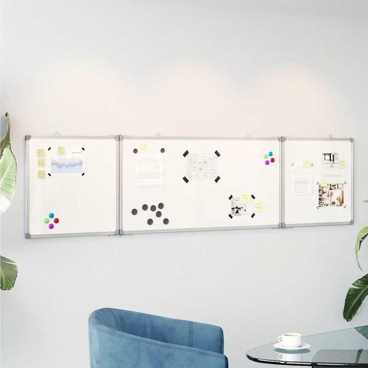 vidaXL Whiteboard magnetisch inklapbaar 160x40x1,7 cm, Zakelijke goederen, Kantoor en Winkelinrichting | Kantoorartikelen, Verzenden