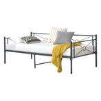 Metalen bed Alvesta met bedbodem 90x200 cm donkergrijs, Huis en Inrichting, Verzenden, Nieuw