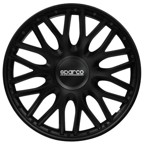 4-Delige Sparco Wieldoppen  Roma 15-inch zwart, Auto diversen, Wieldoppen, Verzenden