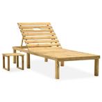 vidaXL Ligbed met tafel geïmpregneerd grenenhout, Tuin en Terras, Ligbedden, Verzenden, Nieuw