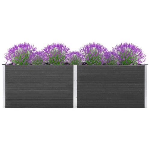 vidaXL Plantenbak verhoogd 200x50x91 cm HKC grijs, Tuin en Terras, Bloembakken en Plantenbakken, 100 cm of meer, Nieuw, Hout, 60 cm of meer