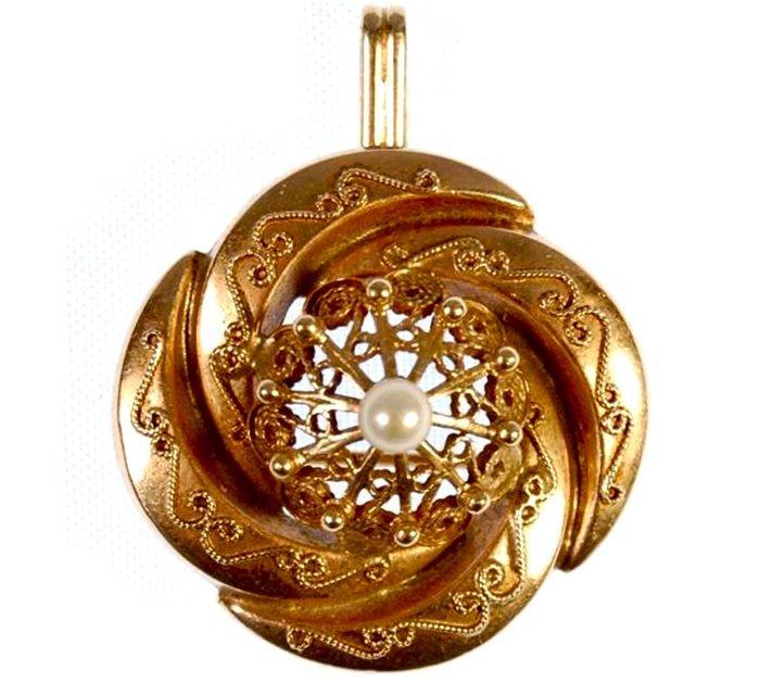Hanger - 14 karaat Roségoud - Parel - Victorian antieke, Sieraden, Tassen en Uiterlijk, Antieke sieraden
