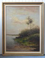 Victor Bauffe (1849-1921) - Polderlandschap met een man in, Antiek en Kunst
