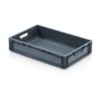 Stapelbak 600x400x120mm, grijs, vlakke bodem, open, Doe-het-zelf en Verbouw, Kratten en Dozen, 40 tot 60 cm, 50 tot 75 cm, Ophalen of Verzenden