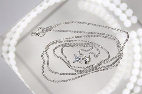 Ketting met hanger Platina - 0.25ct. tw. Diamant, Sieraden, Tassen en Uiterlijk, Antieke sieraden