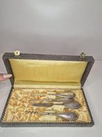 Set cosmetische accessoires (4) - Staal, .925 zilver - Reis, Antiek en Kunst