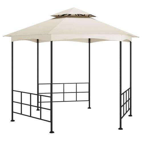 vidaXL Prieel met zijwanden 3,1x2,7 m crèmekleurig, Tuin en Terras, Partytenten, Nieuw, Verzenden