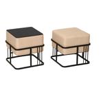 Krukje en bijzettafel Tas vierkant 38x38x38 cm 2-in-1 set be, Verzenden, Nieuw