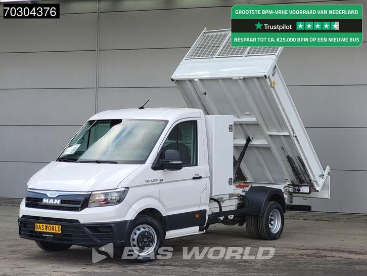 Volkswagen Crafter Kipper met Kist Dubbellucht 3,5t Trekhaak, Auto's, Bestelauto's, Lease, Handgeschakeld, Financial lease, Wit