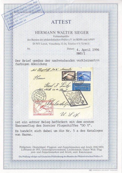 Duitse Rijk 1931 - 2 + 4 RM Zuid-Amerika reis DOX Brief - 1., Postzegels en Munten, Postzegels | Europa | Duitsland