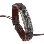 Fako Bijoux® - Armband - Leder - Plate Roos - Bruin, Sieraden, Tassen en Uiterlijk, Armbanden, Nieuw, Verzenden