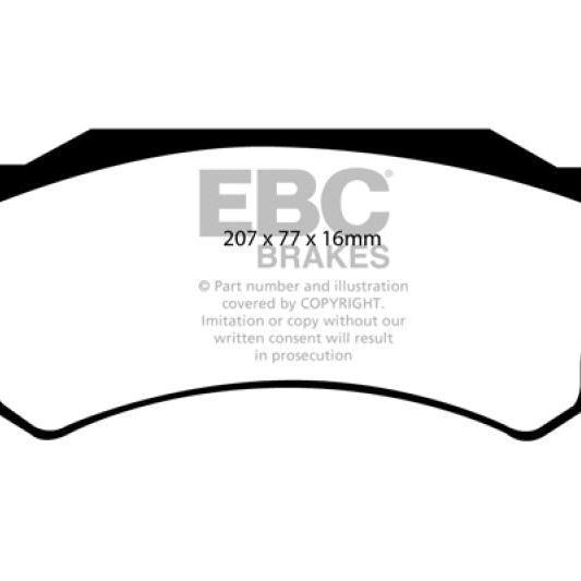 EBC 05-06 Dodge Ram SRT-10 8.3 Yellowstuff Front Brake Pads, Auto-onderdelen, Remmen en Aandrijving, Ophalen of Verzenden