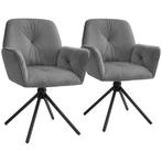 Draaibare fauteuil Lenia, gestoffeerd - Fluweellook antracie, Huis en Inrichting, Stoelen, Verzenden, Nieuw