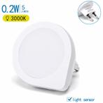 Nachtlampje rond warmwit | dagnachtsensor | 3000K - 0.2 Watt, Huis en Inrichting, Lampen | Overige, Verzenden, Nieuw