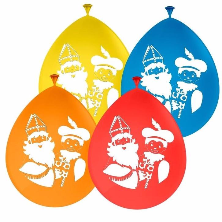 Sinterklaas decoratie ballonnen set van 8x - Sinterklaas v.., Diversen, Sinterklaas, Ophalen of Verzenden
