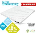 Anniversery topper Hr 60 Tencell - 180/200, Huis en Inrichting, Slaapkamer | Beddengoed, Verzenden, Wit, Overige typen, Nieuw
