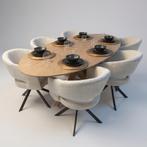 Showroom model: Tafel Ovaal Eikenhout  Matrix Hout  220x110, Huis en Inrichting, Tafels | Eettafels, Nieuw