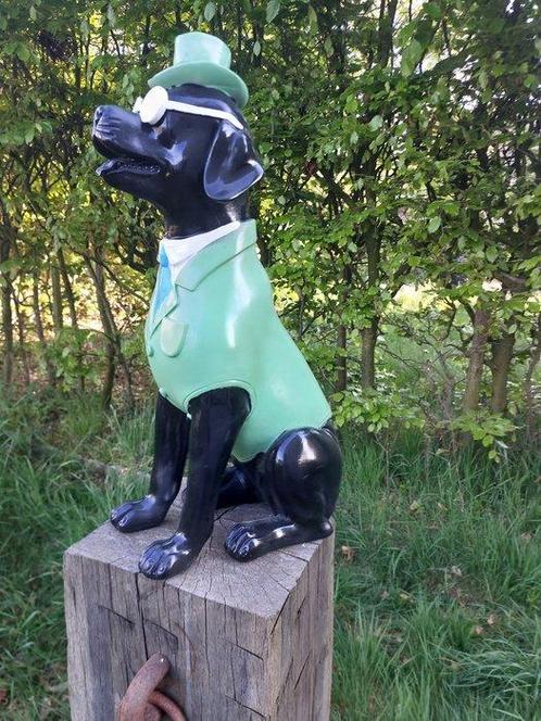 Beeld, Mister dog in smoking - 60 cm - polyresin, Antiek en Kunst, Curiosa en Brocante
