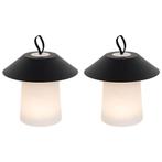 Set van 2 tafellampen mushroom zwart incl. LED oplaadbaar -, Huis en Inrichting, Lampen | Tafellampen, Nieuw, Kunststof, Design