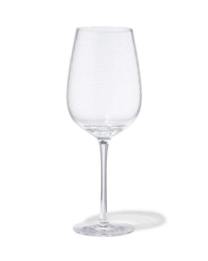 HEMA Witte wijnglas 420ml Bergen glas twist reliëf, Verzamelen, Glas en Borrelglaasjes, Nieuw, Verzenden