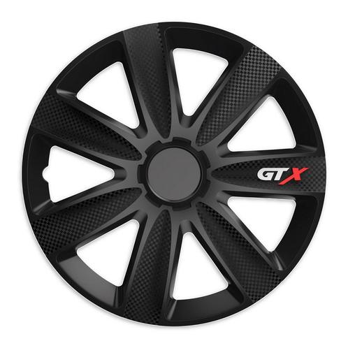 Wieldoppen 14 inch - GTX Carbon zwart - wieldoppenset, Auto diversen, Wieldoppen, Nieuw, Verzenden
