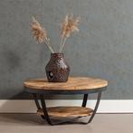 Salontafel Mangohout Rond Maeve 90 cm, Huis en Inrichting, Tafels | Salontafels, Verzenden, Rond, Nieuw, Industriële meubels