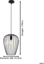 EGLO Newtown Hanglamp - E27 - Ø 27,5 cm - Zwart, Ophalen of Verzenden, Gebruikt