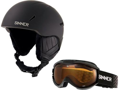 Sinner COMBI-PACK - CREST skihelm + TOXIC skibril - Zwart -, Huis en Inrichting, Woonaccessoires | Overige, Zo goed als nieuw