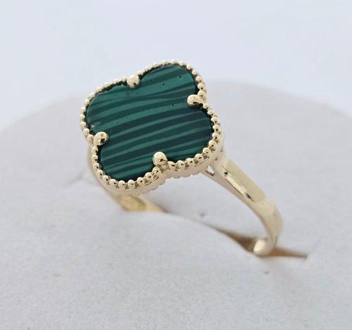 Zonder Minimumprijs - Ring - 14 karaat Geel goud - Malachiet, Sieraden, Tassen en Uiterlijk, Ringen