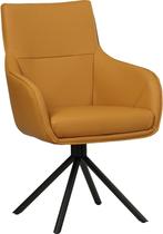 Gele leren industriële draaibare eetkamerstoel - Toledo Leer, Huis en Inrichting, Stoelen, Nieuw, Leer, Ophalen of Verzenden, Eén