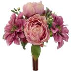 Handgebonden zijde 30cm. pioen en dahlia mauve low budget, Hobby en Vrije tijd, Ophalen of Verzenden, Nieuw