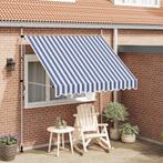vidaXL Luifel handmatig uittrekbaar 250 cm blauw en witte, Tuin en Terras, Zonneschermen, Verzenden, Nieuw
