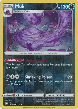 Muk 085/172 reverse holo Brilliant Stars, Hobby en Vrije tijd, Verzamelkaartspellen | Pokémon, Losse kaart, Nieuw, Foil, Ophalen of Verzenden