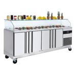 GGM Gastro | Saladette PREMIUM - 2330mm - 4 deuren - met |, Verzenden, Nieuw in verpakking