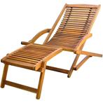 Acaciahouten Ligstoel m. Voetensteun | Tweedekansje | OP=OP, Tuin en Terras, Tuinstoelen, Ophalen of Verzenden, Nieuw, Hout, Inklapbaar