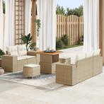 vidaXL 8-delige Tuinbankenset met kussens poly rattan acacia, Verzenden, Nieuw