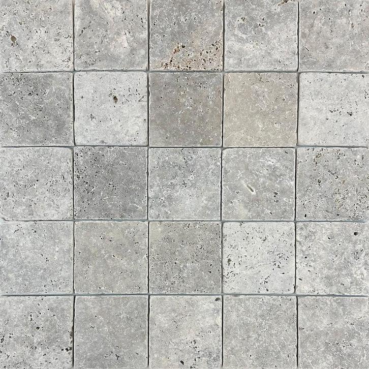 Mozaiek tegel grijs 10x10 cm natuursteen, Doe-het-zelf en Verbouw, Tegels, Nieuw, 10 m² of meer, Ophalen of Verzenden