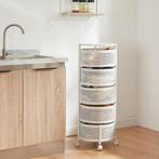 [en.casa] Keukentrolley Steigen met 5 manden rond staal 89,5, Huis en Inrichting, Keuken | Keukenbenodigdheden, Verzenden, Nieuw