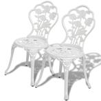 vidaXL Bistrostoelen 2 st gietaluminium wit, Tuin en Terras, Verzenden, Nieuw, Metaal