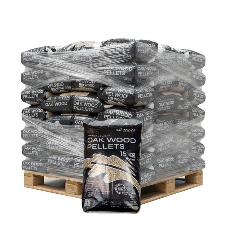 Pallet Edwood houtpellets 65 zakken x 15kg (975kg), Tuin en Terras, Haardhout, Blokken, Minder dan 3 m³, Overige houtsoorten, Ophalen of Verzenden