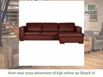 Leren hoekbank Flow - 2,5 zits arm links + longchair rechts, 250 tot 300 cm, Hoekbank, Nieuw, Ophalen of Verzenden