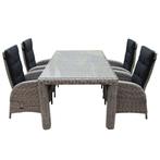 Menorca Bergamo dining tuinset 180x100xH75 cm 5-delig, Tuin en Terras, Tuinsets en Loungesets, Ophalen of Verzenden, Nieuw, Wicker