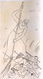 Marianne bezemt de troebelwatervissers weg (lijst optie), Antiek en Kunst, Verzenden