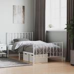 vidaXL Bedframe met hoofd- en voeteneinde metaal wit 100x190, 100 cm, Eenpersoons, Verzenden, Wit