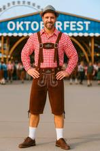 Rood Oktoberfest Kostuum met Bruine Lederhosen – - Maat XL, Ophalen of Verzenden, Nieuw, Maat 56/58 (XL)